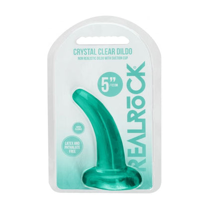 REALROCK Crystal Clear Non-Realistic Dildo with Suction Cup - Model 4.5'' / 11.5cm - Unisex Pleasure Toy for Anal and Vaginal Stimulation - Transparent