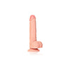 RealRock R8-SC205 8'' Beige Unisex Realistic Dildo with Balls and Suction Cup - Vaginal and Anal Stimulation - Adult Naughty Store