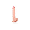 RealRock RS-12 12'' Straight Realistic Dildo with Balls and Suction Cup - Unisex, Designed for Deep Penetration and Hands-Free Enjoyment, in Natural Skin Tone