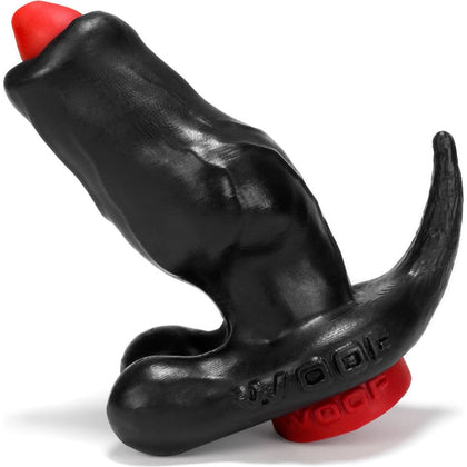 OXBALLS Woof Hollow Plug W/Stopper Black/Red - The Ultimate Pleasure Enhancer for Adventurous Pups