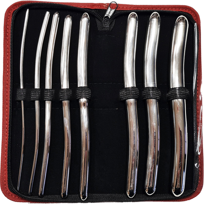 Stainless Steel Hegar Dilator Set - Double Ended Sound Set, Model HDS-001, Unisex, Ideal for Urethral Stimulation, Silver - Adult Naughty Store