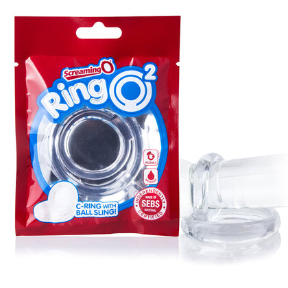 Velv'Or Ring O 2 Clear Double C-Ring with Testicle Support for Men, Enhances Sensations, Clear