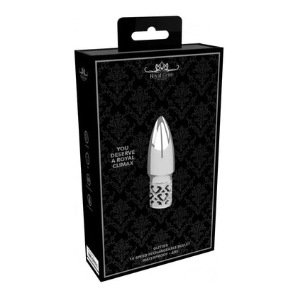 Introducing the Exquisite Glitter - Rechargeable ABS Bullet Vibrator in Silver: The Ultimate Crown Jewel of Pleasure