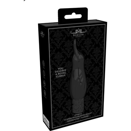 Introducing the Regal Pleasure - Sparkle Rechargeable Silicone Bullet Black - Adult Naughty Store