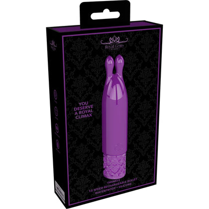 Royal Pleasure - Twinkle Rechargeable Silicone Bullet Vibrator - Model F-1 - Unisex - Clitoral and G-Spot Stimulation - Purple