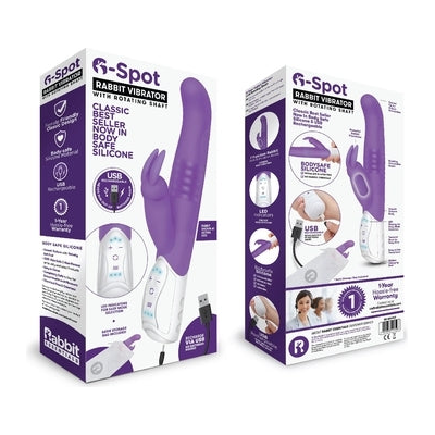 Rabbit Essentials Rechargeable G-Spot Rabbit Vibrator - Model X123 - Hot Purple