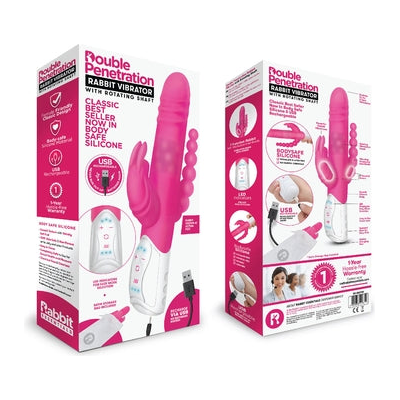 Rabbit Essentials Rechargeable Double Penetration Rabbit - Hot Pink

Introducing the Sensa Pleasure Dual Action Silicone Rabbit Vibrator - Model SR-200XH - For Her - Double Penetration and An - Adult Naughty Store