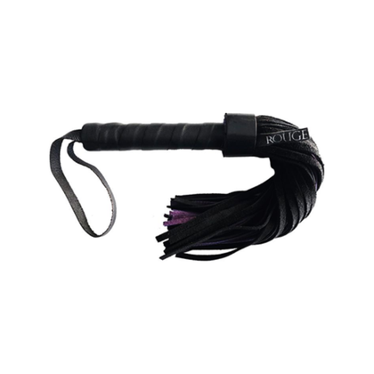 LeatherBound Pleasure Co. Suede Flogger - Model RSF-40B/R - Unleash Intense Sensations in Black and Red