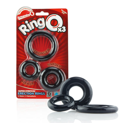 Enhance Your Performance with RO Man 817483010453 Black Ring O x3 Set for Men - Experience Pleasure at Its Peak!