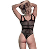 Magic Silk Seamless Collection - Double Strap Fishnet Teddy - Model 1234 - Women's Sensual Lingerie - Black
