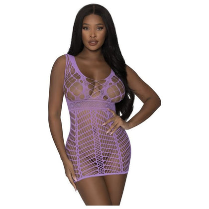 Magic Silk Seamless Collection - Lavender Lace Crisscross Cutout Tank Top Mini Dress