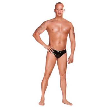 Saxenfelt Introduces the Latex Men's Brief Model X1X for Maximum Comfort and Style in Black - Size X-Large