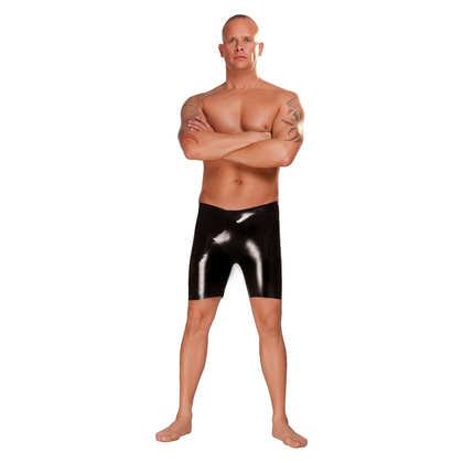 Saxenfelt Latex Men's Shorts - Model X1, Black, Small - Pleasurable Latex Bottoms for Men
