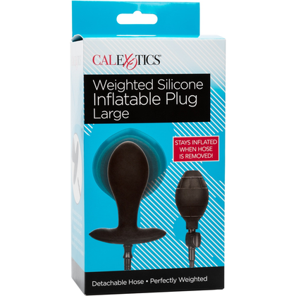 CalExotics Weighted Silicone Inflatable Plug Large - Model X1: The Ultimate Pleasure for All Genders in Sultry Black