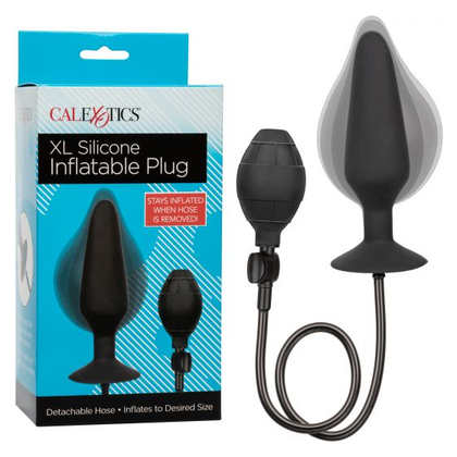 CalExotics XL Silicone Inflatable Plug - Model XLP-001 - Ultimate Pleasure for All Genders - Sensational Anal Stimulation - Sultry Black - Adult Naughty Store