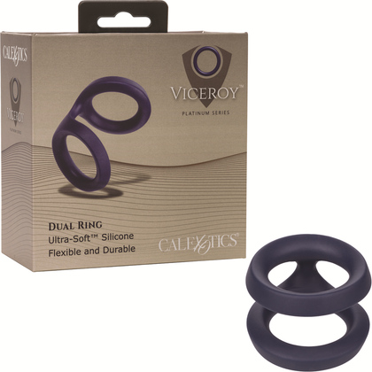 Viceroy Dual Ring - Premium Silicone Couples Vibrating Cock Ring - Model VR-500 - For Him and Her - Enhances Pleasure and Stamina - Jet Black