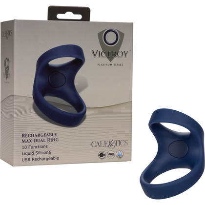 Viceroy Rechargeable Max Dual Ring - Ultimate Pleasure Enhancer for Men and Women - Model VRM-2001 - Intensify Stamina, Sensitivity, and Ecstasy - Waterproof - Black
