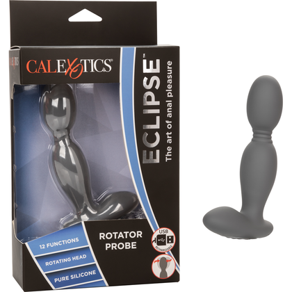 Introducing the SensaSilk Eclipse Rotator Probe: The Ultimate Pleasure Machine for Mind-Blowing Anal Stimulation in Sultry Midnight Black - Adult Naughty Store