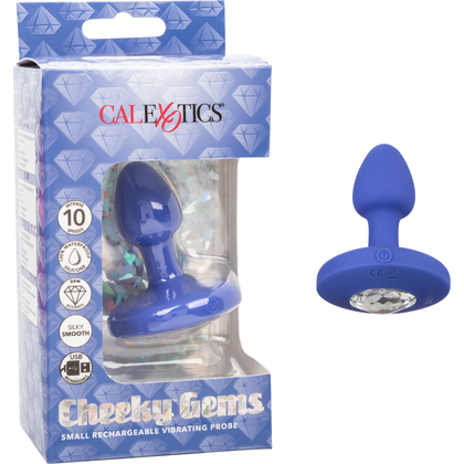 Cheeky Gems CG-001 Small Rechargeable Vibrating Anal Probe - Intense Pleasure for Him or Her - Blue - Adult Naughty Store