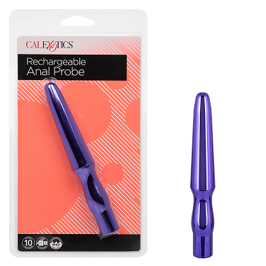 Introducing the Luxurious PleasureMax Rechargeable Anal Probe - Model PRB-500X - For Ultimate Sensations in Metallic Purple - Adult Naughty Store