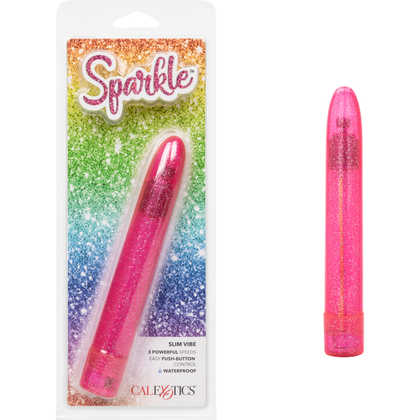 Introducing the GlitterGasm Sparkle Slim Vibe - Model GSV-3, a Sensational Pink Pleasure Powerhouse! - Adult Naughty Store