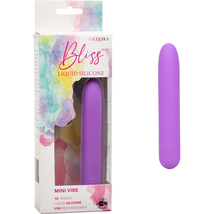Bliss Liquid Silicone Mini Vibe - Powerful 10-Speed Vibrating Pleasure for Both Genders - Internal and External Stimulation - Luxurious Black