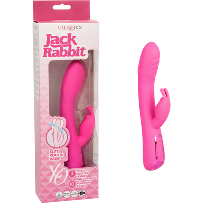 Jack Rabbit Elite Rocking Rabbit - Powerful Dual Motor Silicone Vibrator - Model XR-500 - For Women - G-Spot and Clitoral Stimulation - Midnight Blue