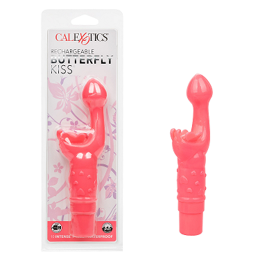 Adam & Eve Rechargeable Butterfly Kiss G-Spot Vibrator - Model BKP123 - Women's Clitoral and G-Spot Stimulation - Pink - Adult Naughty Store