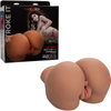 Introducing the SensaPleasure BBL Booty Stroker - Model SB-5000 - Ultimate Pleasure for Him - Realistic Ass and Pink Lips - Brown - Adult Naughty Store