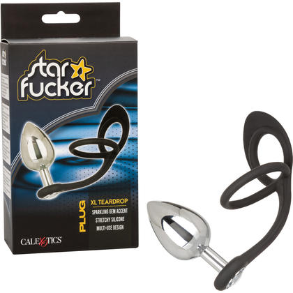 Star Fucker XL Teardrop Plug: The Ultimate Pleasure Enhancer for Him and Her, Model SF-XLTP-001, for Anal Stimulation, Silver - Adult Naughty Store