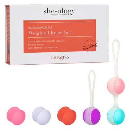 Introducing the SensualShe-ology™ S-202 Interchangeable Weighted Kegel Set: The Ultimate Pleasure Enhancer for Women's Intimate Wellness in Sultry Midnight Black - Adult Naughty Store