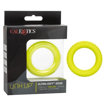 Link Up Ultra-Soft Edge Cock Ring - Model X1 - Enhancer for Men - Pleasure Zone: Erection Support - Neon Yellow - Adult Naughty Store