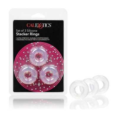 Introducing the LuxeSilk™ Set of 3 Silicone Stacker Rings - Model RS3X, for Comfortable Penetration and Ultimate Control - Unisex Pleasure Rings in a Variety of Colors! - Adult Naughty Store