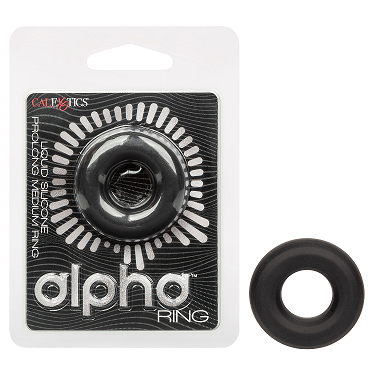 Alpha Liquid Silicone Prolong Medium Ring - Premium Male Enhancement Toy - Model A2M-456 - Designed for Men - Enhances Stamina and Pleasure - Black