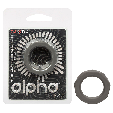 Alpha Liquid Silicone Prolong Prismatic Ring - Premium Vibrating Cock Ring for Men - Model X1 - Enhances Pleasure and Stamina - Black