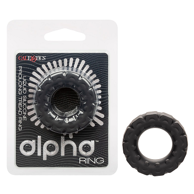 Alpha Liquid Silicone Prolong Tread Ring - Premium Male Stamina Enhancer for Extended Pleasure - Model A1-001 - Designed for Men - Enhances Performance and Pleasure - Black