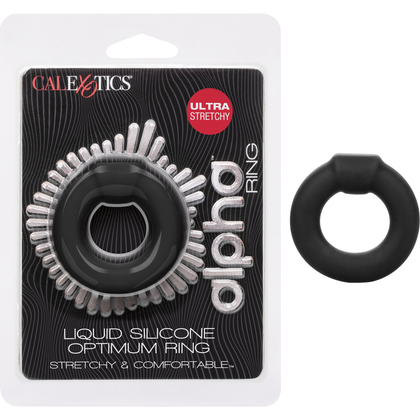 Alpha Liquid Silicone Optimum Ring - Ultra Plush Stretchy Enhancer for Explosive Pleasure - Model A1X-789 - Male - Cock Ring for Superior Erection Support - Black