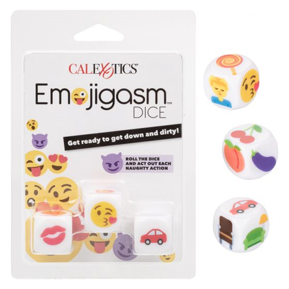 CalExotics Emojigasm™ Dice - Naughty Couples' Acrylic Dice Game for Spontaneous Pleasure - Model X123 - Unisex - Explore Sensual Pleasures with Playful Intimacy - Vibrant Colors - Adult Naughty Store