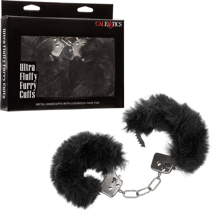 Introducing the Luxe Collection: Seductive Pleasure Ultra Fluffy Furry Cuffs - Model X23B - Black - Adult Naughty Store