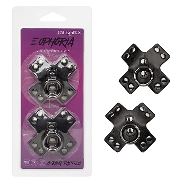 Euphoria Collection O-Ring Pasties - Sensual Nipple Covers for Alluring Pleasure - Model EUP-001 - Unisex - Enhance Intimacy and Seduction - Black - Adult Naughty Store