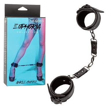 Euphoria Collection Ankle Cuffs - Premium Bondage Restraints for Intense Pleasure - Model EC-500 - Unisex - Ultimate Sensation and Control - Seductive Black - Adult Naughty Store