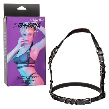 Euphoria Collection Halter Buckle Harness - Premium BDSM Halter Buckle Harness for Sensual Pleasure - Model ECH-001 - Unisex - Versatile Pleasure and Bondage Play - Seductive Black - Adult Naughty Store