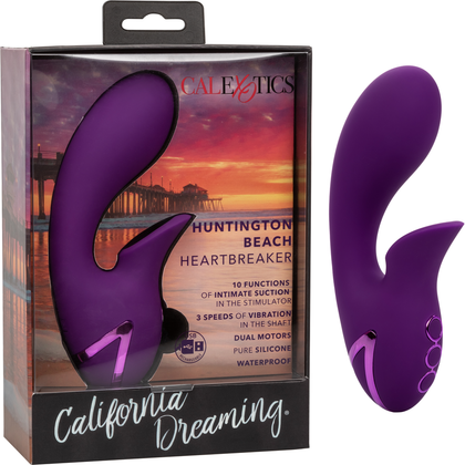 California Dreaming Huntington Beach Heartbreaker Clitoral Suction and Vibration Stimulator - Model HDH-10 - Women's Pleasure Toy - Pink - Adult Naughty Store