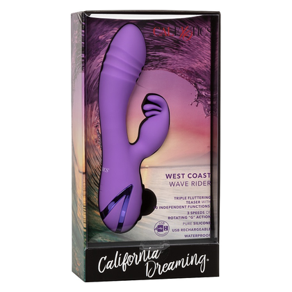 California Dreaming West Coast Wave Rider - Silicone Rotating G-Spot Vibrator - Model CDRW-001 - Female - Intense Pleasure - Ocean Blue - Adult Naughty Store