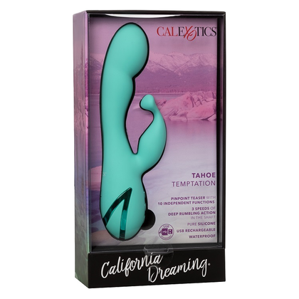 California Dreaming Tahoe Temptation - Dual-Vibration Silicone Massager for Couples - Model TD-150 - Intense Pleasure for All Genders - Full-Body Stimulation - Midnight Blue - Adult Naughty Store