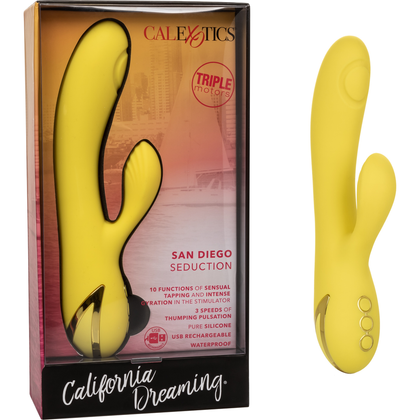 California Dreaming San Diego Seduction - Powerful Rabbit Massager for Women - G-Spot and Clitoral Stimulation - 10 Functions - Waterproof - Purple - Adult Naughty Store