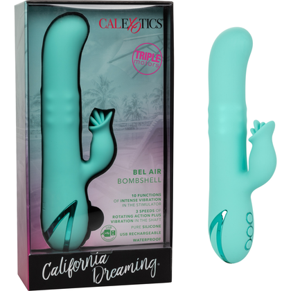 California Dreaming Bel Air Bombshell Luxury Silicone G-Spot Rabbit Vibrator - Model CDBAB-001 - Women - Dual Pleasure Stimulation - Pink - Adult Naughty Store