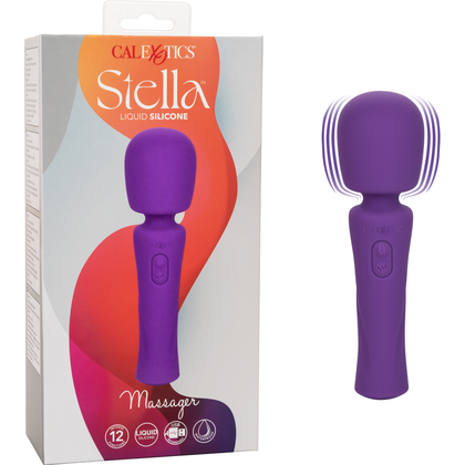 Stella Liquid Silicone Massager - Powerful Wand Vibrator for Intense Pleasure - Model SLM-12 - Designed for All Genders - Full Body Stimulation - Midnight Blue