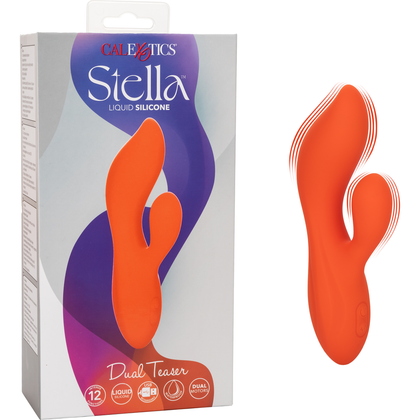 Introducing the SensaToys Stella Liquid Silicone Dual Teaser - Model ST-500X: A Versatile Dual Vibrator for Mind-Blowing Pleasure in Pink - Adult Naughty Store