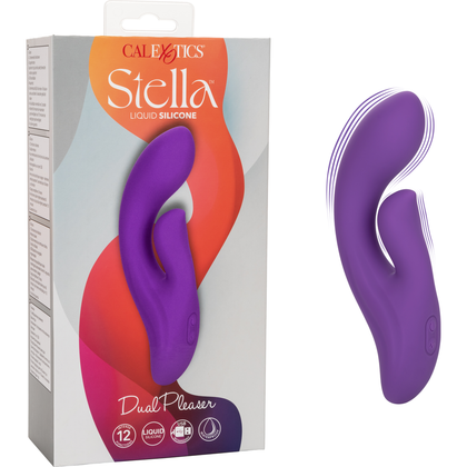 Stella Liquid Silicone Dual Pleaser - Powerful G-Spot Massager for Intense Pleasure - Model SLD-2021 - Female - Dual Stimulation - Midnight Blue - Adult Naughty Store